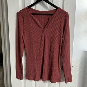 Long-sleeve waffle tee